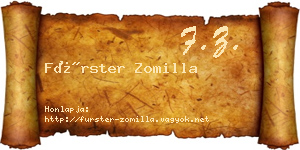Fürster Zomilla névjegykártya